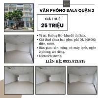 Văn phòng cho thuê bao phí 80m2 25triệu/tháng - kđt sala quận 2