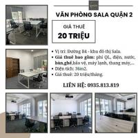 Cho thuê văn phòng bao phí 36m2 20triệu/tháng - kđt sala quận 2